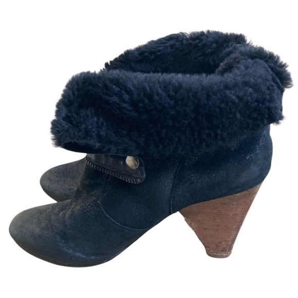 Matt Bernson Valentino Fur Lined Fold Over Booties Size 7 - Picture 2 of 9